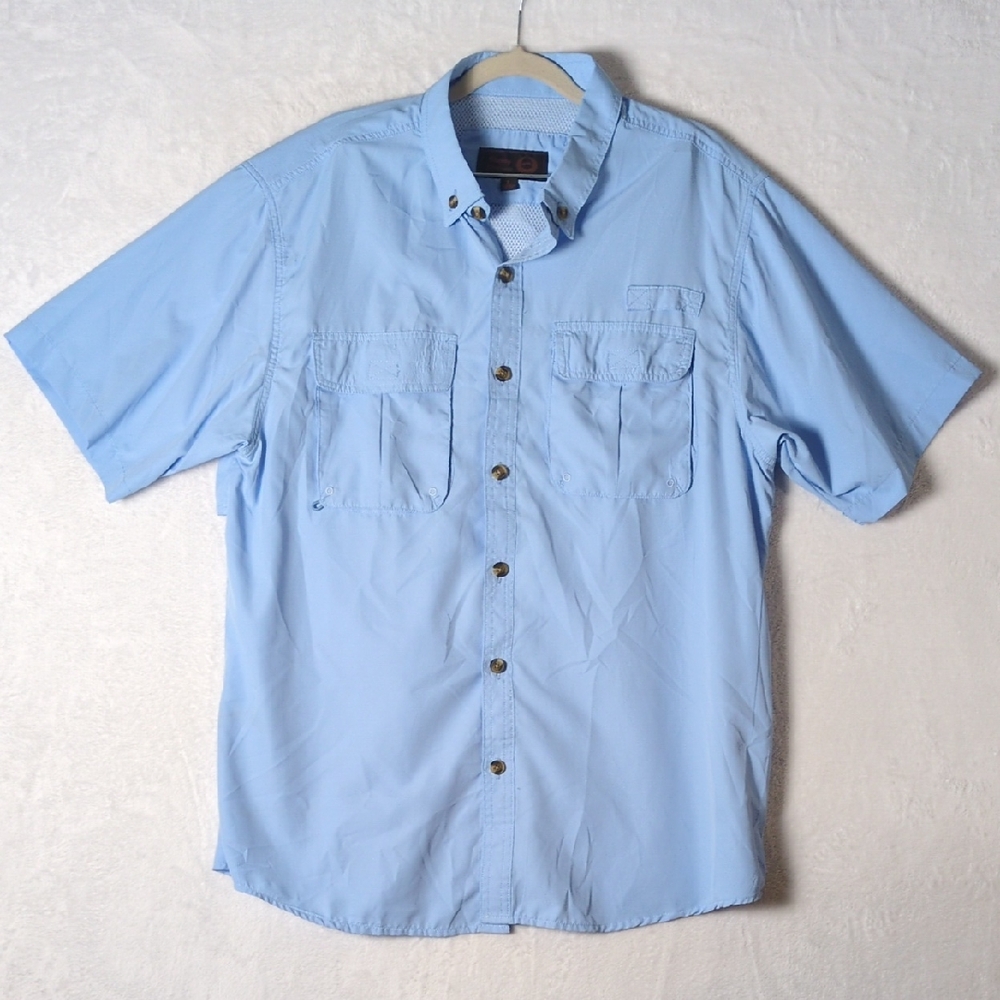 Victory Sportswear Men's Baby Blue Outdoor Vented Hiking Shirt Size L‎